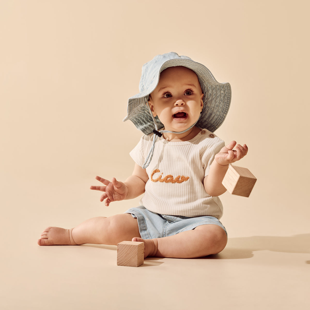 Wilson & Frenchy Organic Ditsy Daisy Denim Shorts