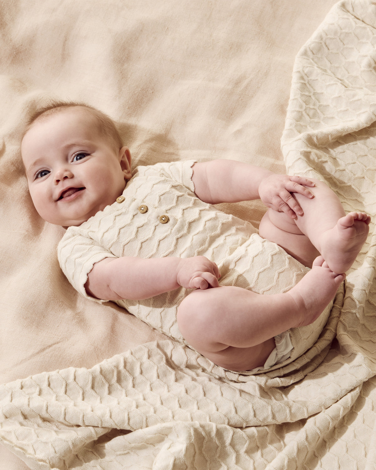 Wilson & Frenchy Milk Cloud Organic Knitted Chevron Bodysuit