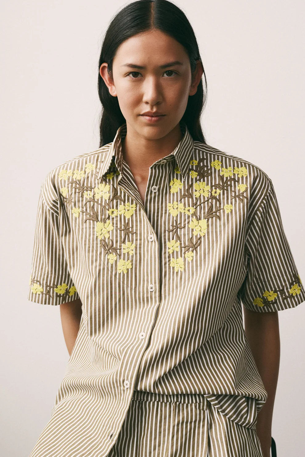 Kowtow Wildflower Shirt Treetop Stripe