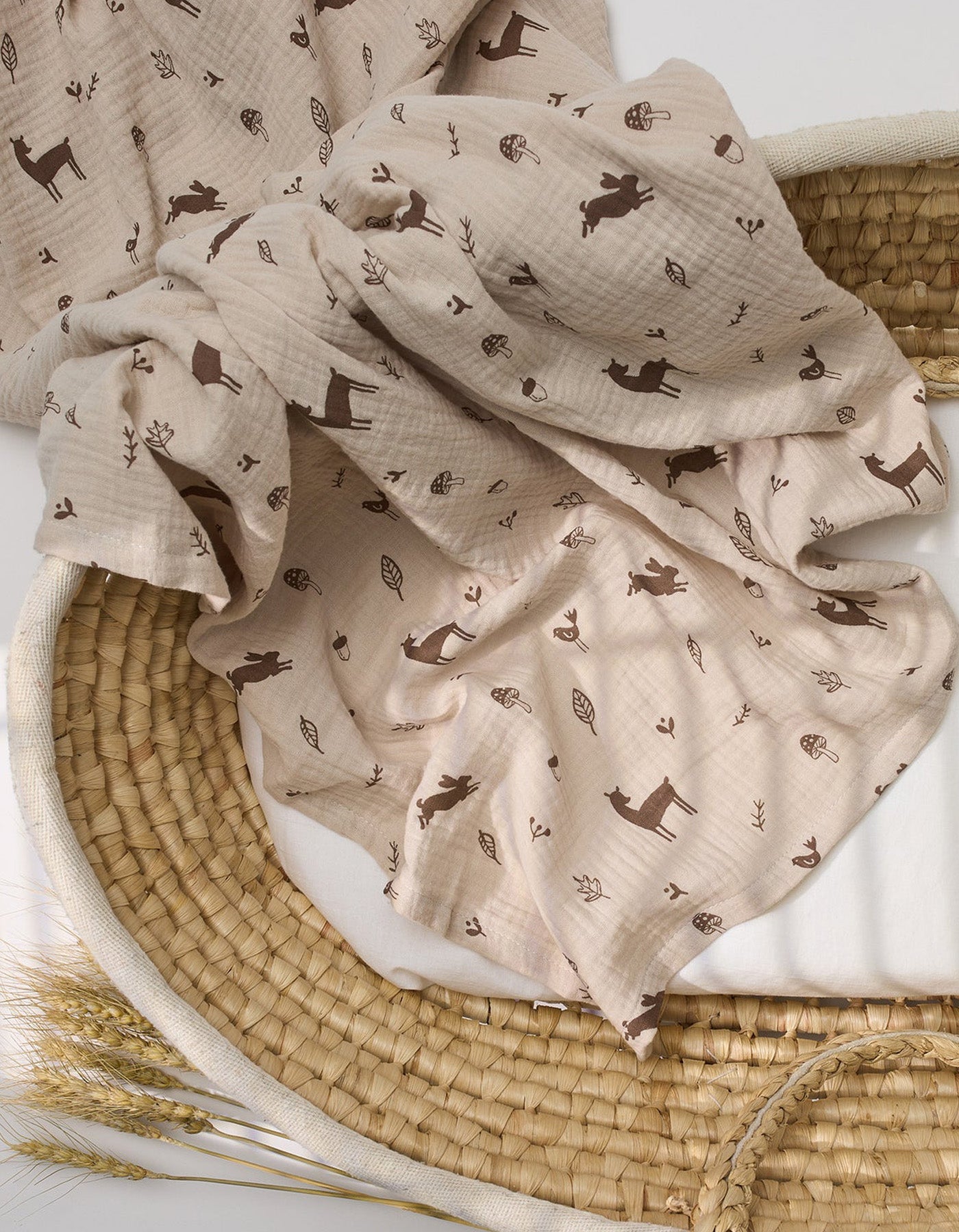 Over The Dandelions Organic Muslin Swaddle -Woodlands