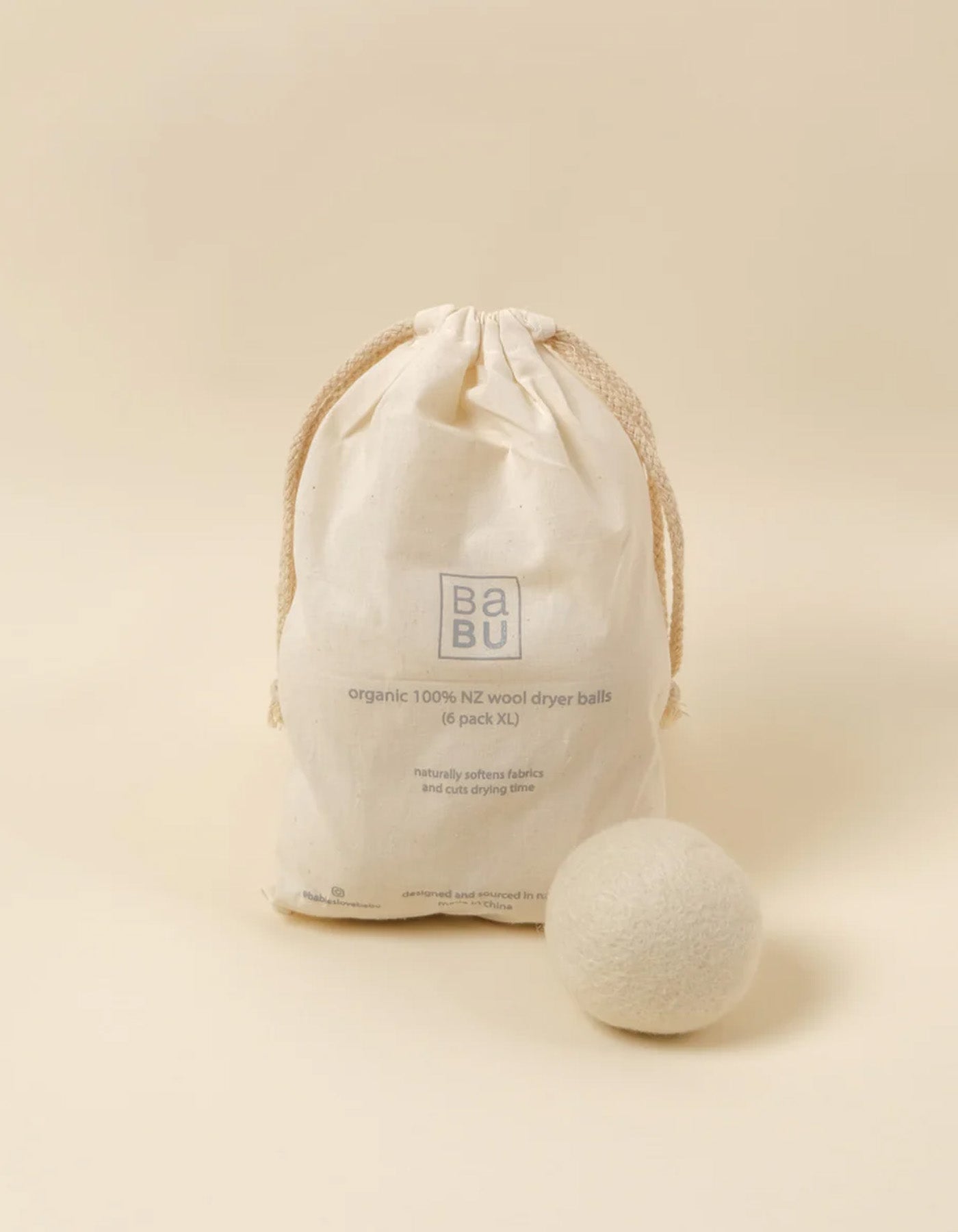 Babu NZ Wool Dryer Balls 6 Pack