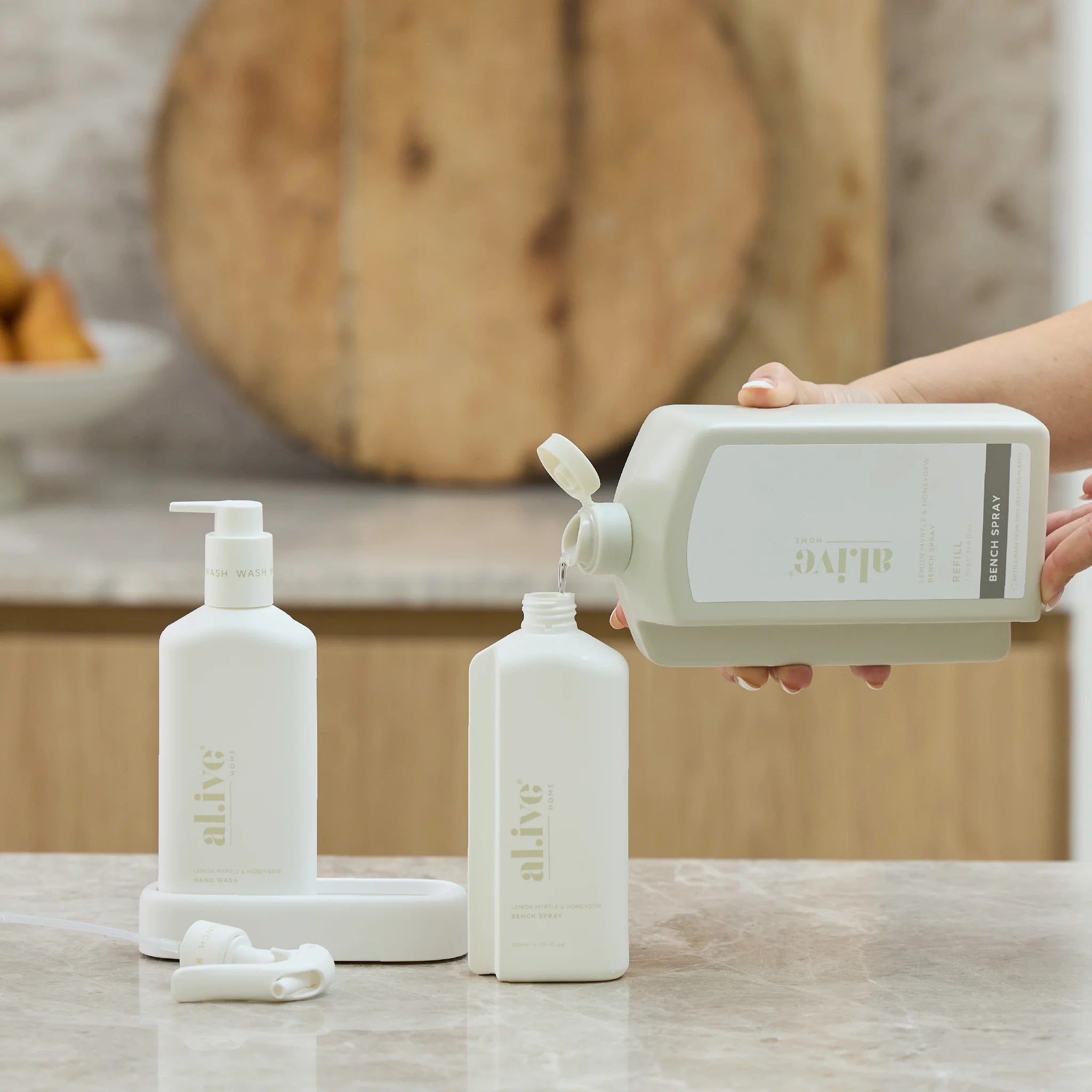al.ive   1 L Bench Spray Refill - Lemon Myrtle & Honeydew