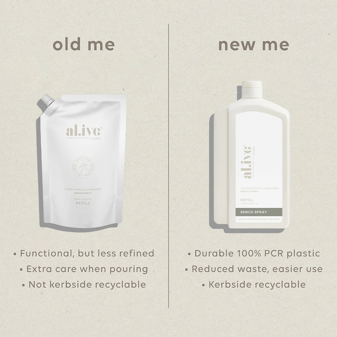 al.ive   1 L Bench Spray Refill - Lemon Myrtle & Honeydew
