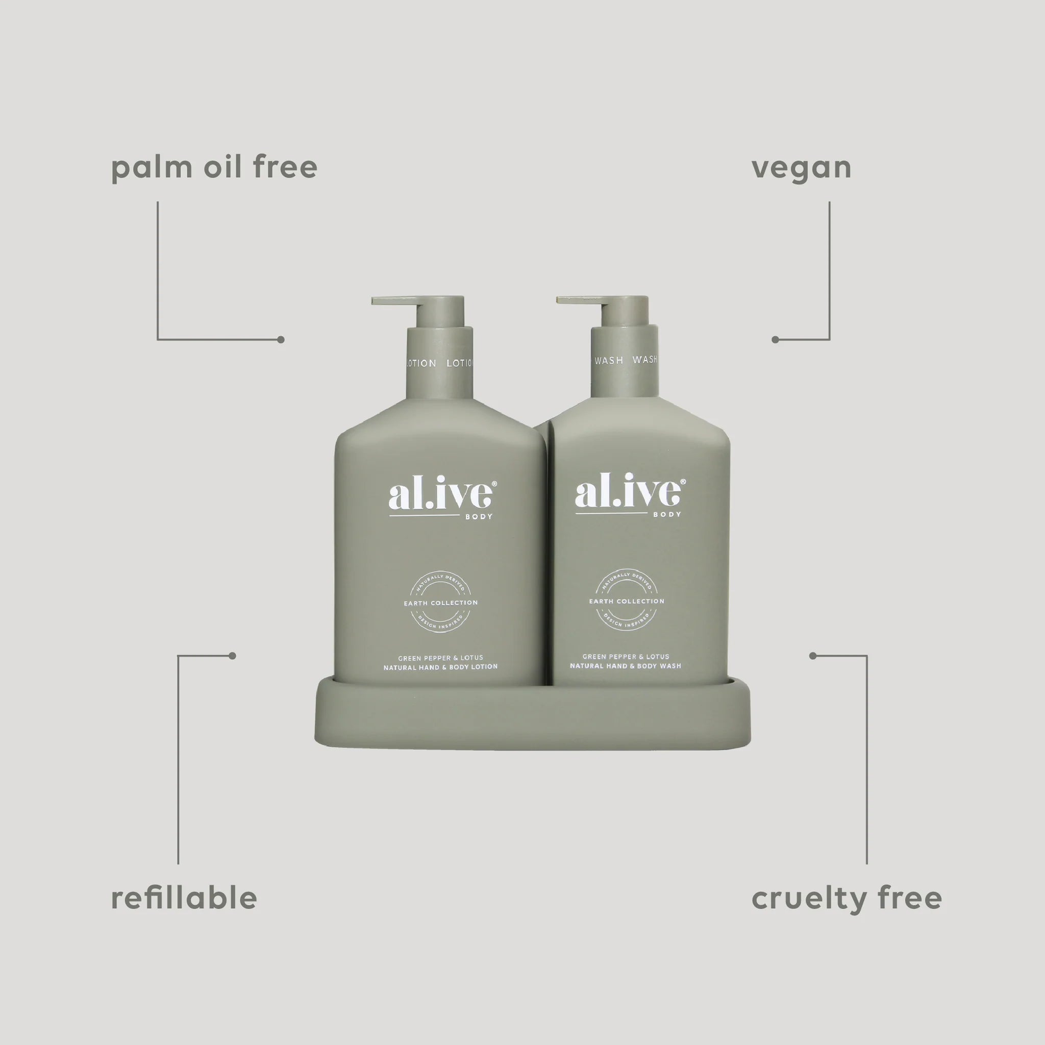 al.ive Wash & Lotion Duo - Green Pepper & Lotus