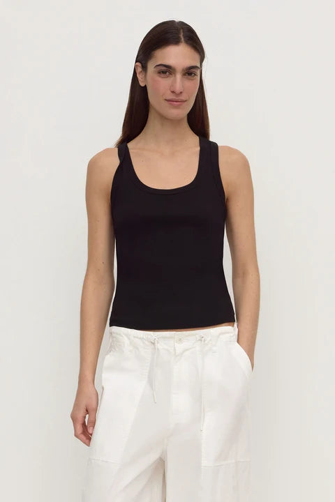 Assembly Label Robyn Scoop Neck Rib Tank Black