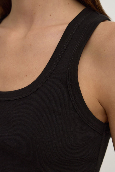 Assembly Label Robyn Scoop Neck Rib Tank Black