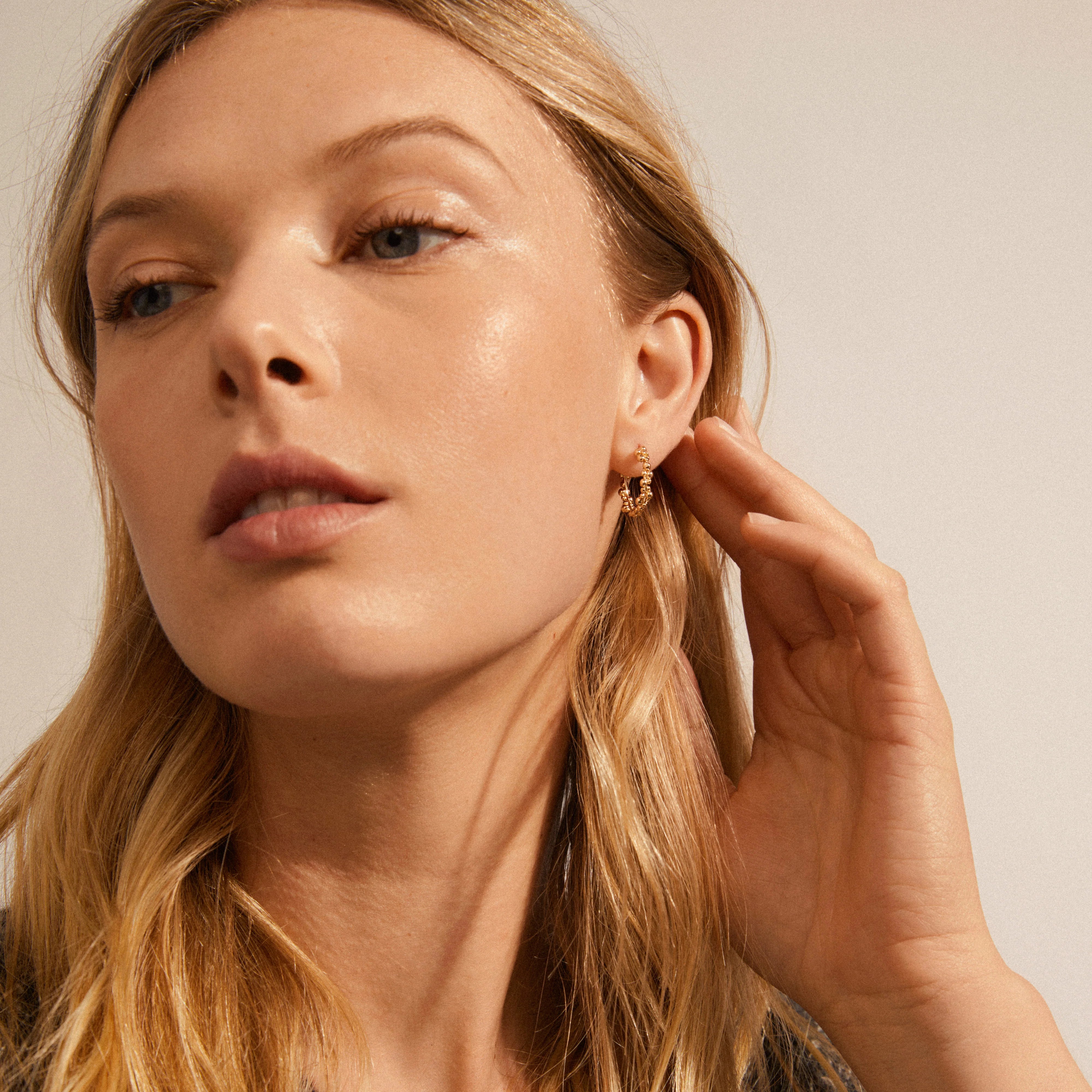 Pilgrim Solidarity Recycled Medium Bubbles Hoop Earrings - Gold Plated