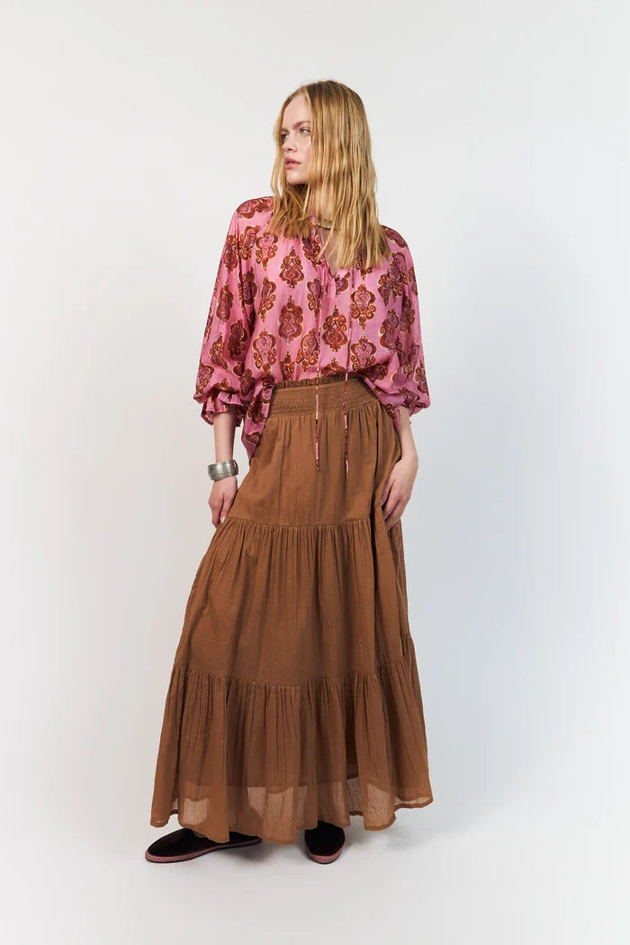 Lollys Laundry Diamond Maxi Skirt Camel