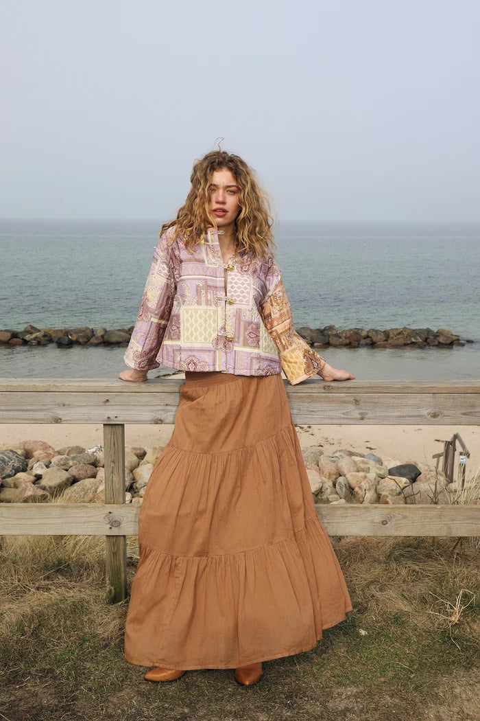 Lollys Laundry Diamond Maxi Skirt Camel