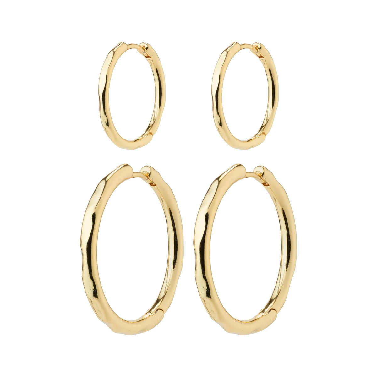 Pilgrim Eve Hoop Earrings 2-in-1 Set Gold