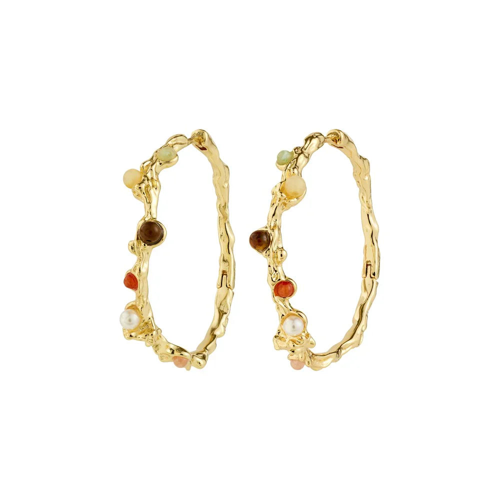 Pilgrim Iris Hoop Earrings - Gold Plated