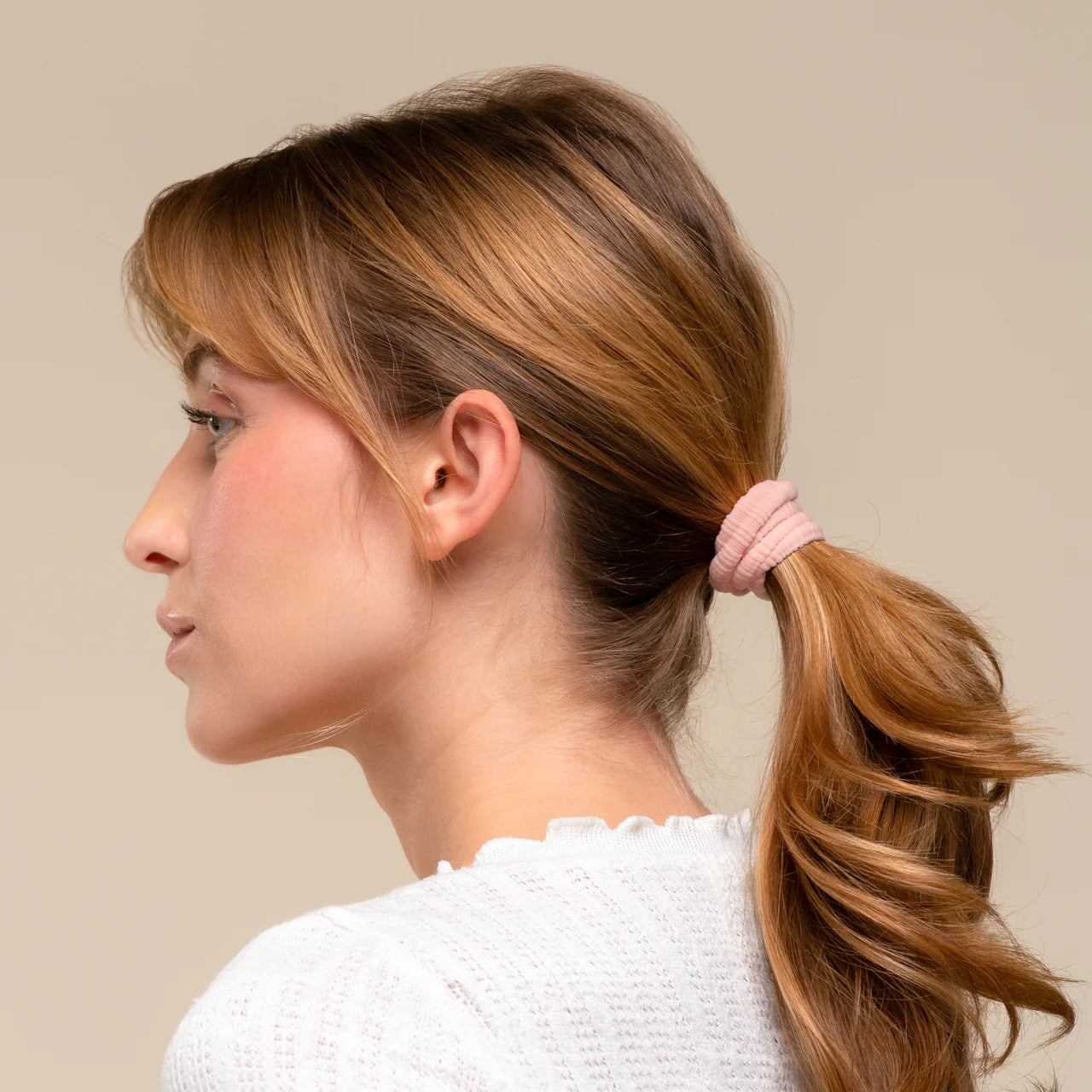 Kitsch Blush Ribbed Hair Elastics