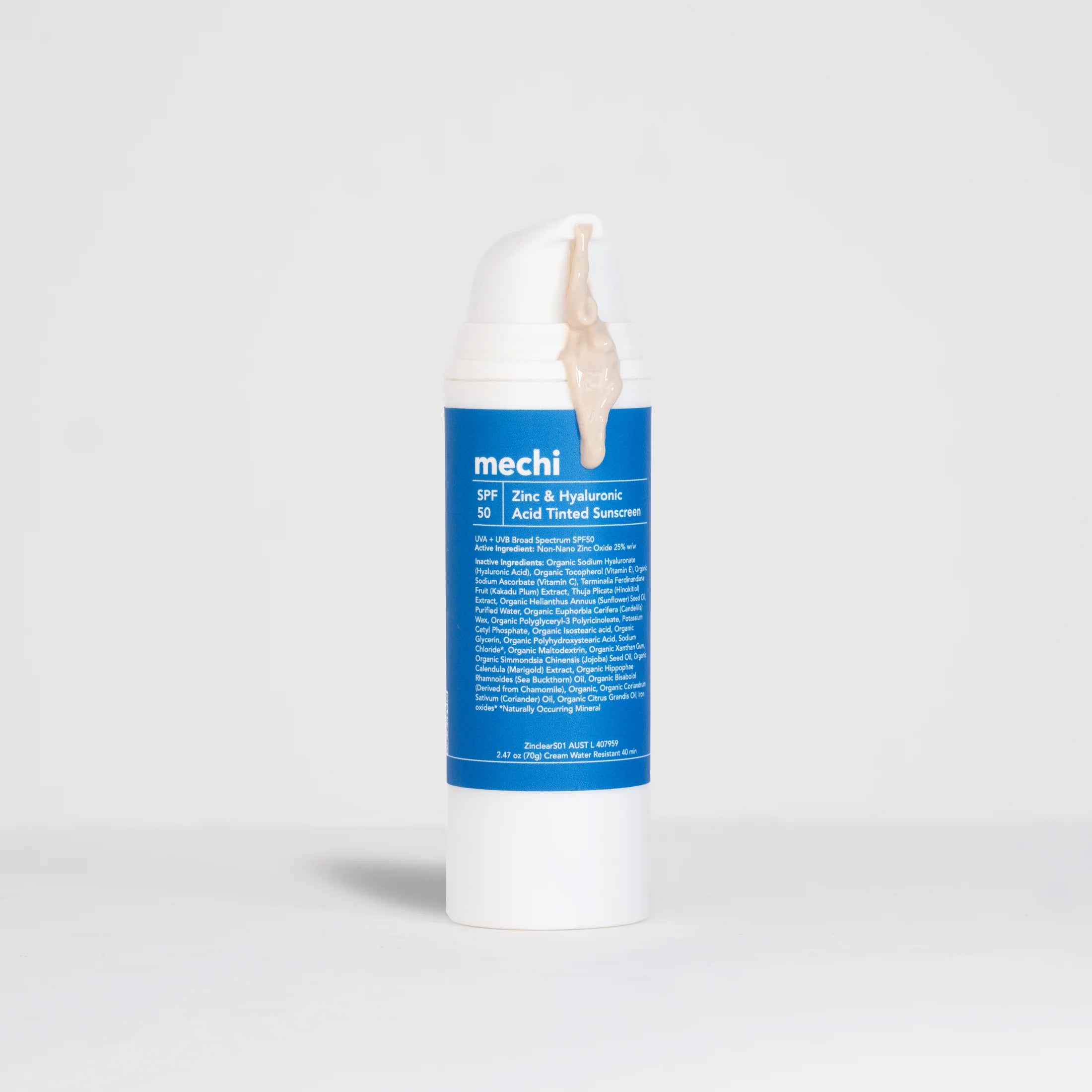 Mechi Zinc & Hyaluronic Facial Sunscreen Slightly Tinted