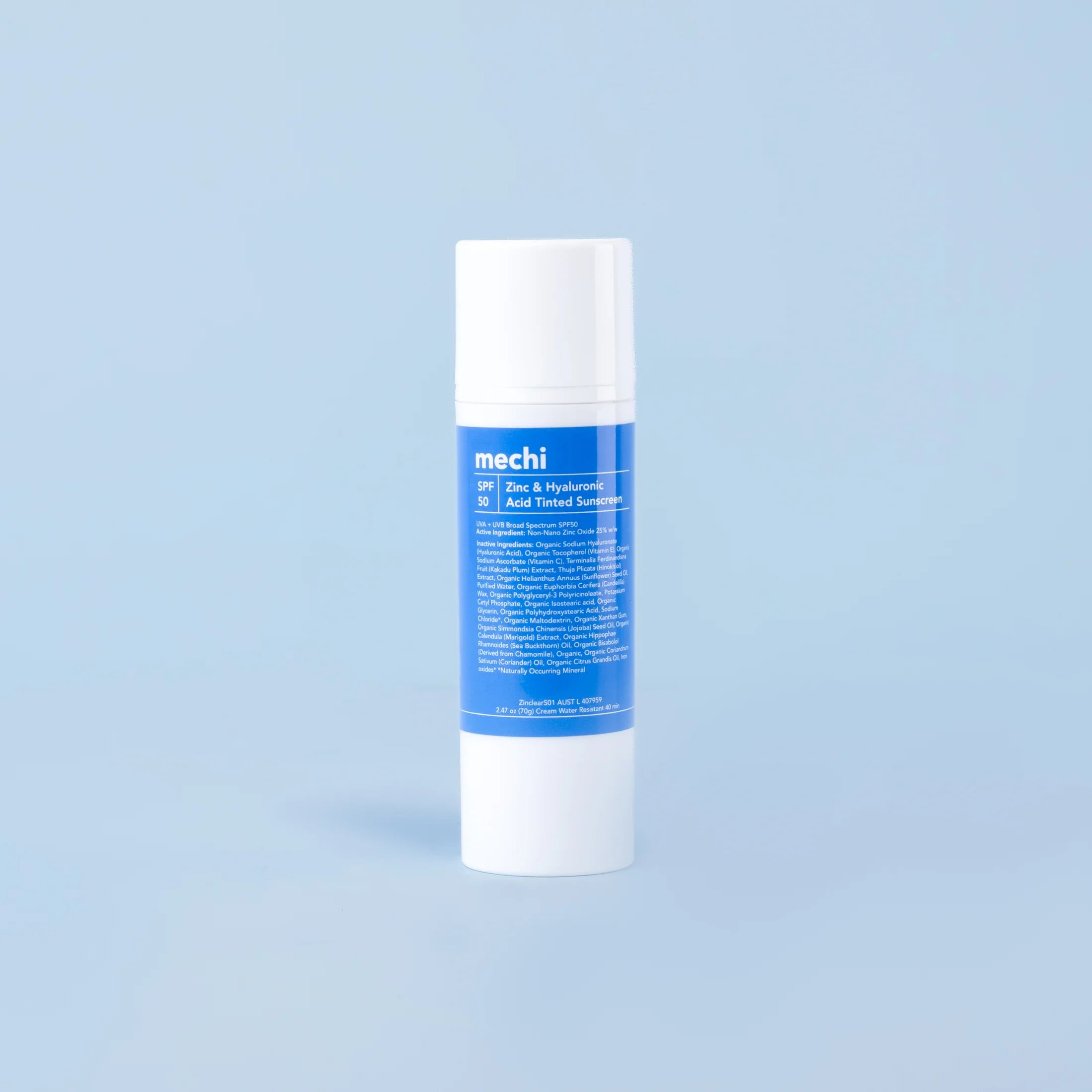 Mechi Zinc & Hyaluronic Facial Sunscreen Slightly Tinted