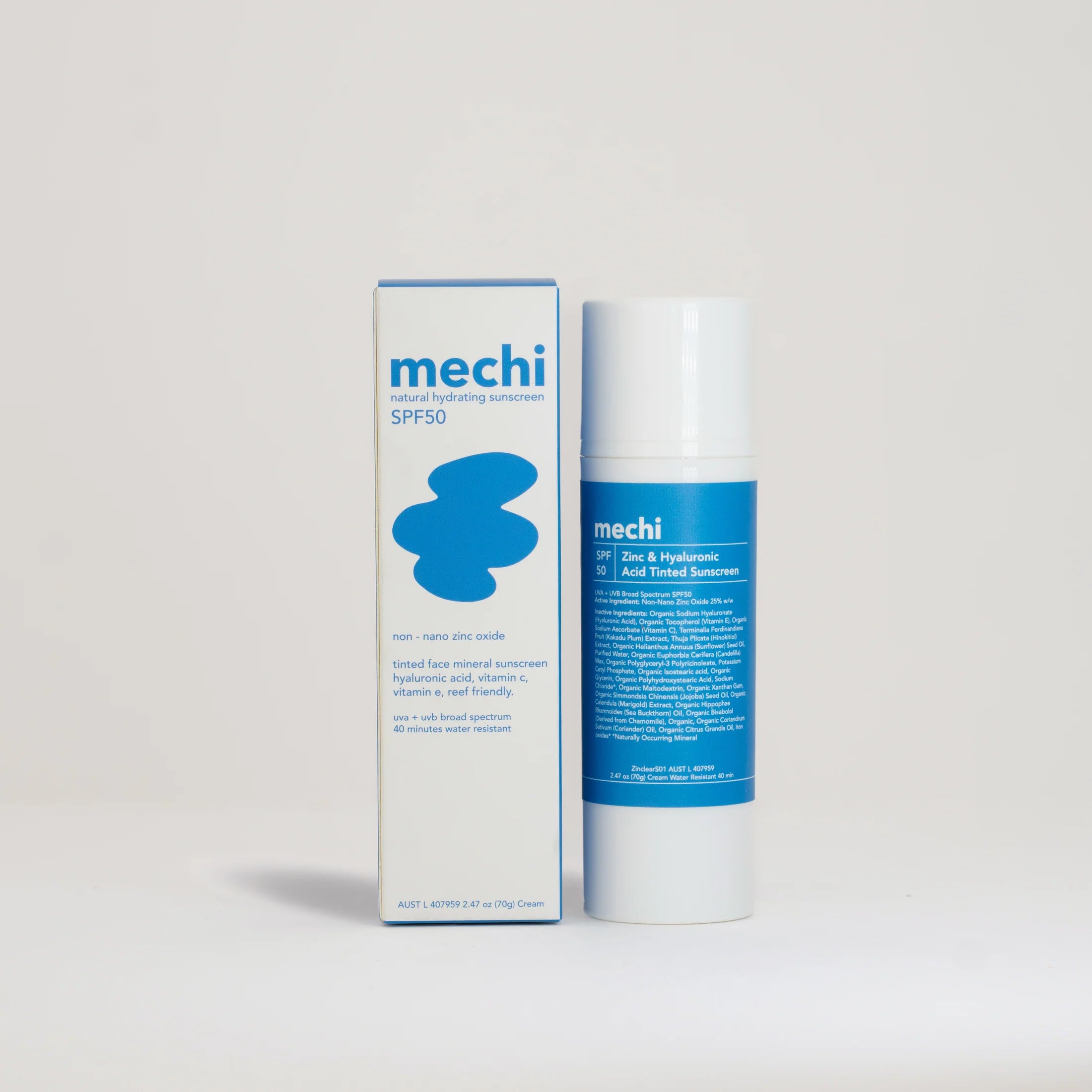 Mechi Zinc & Hyaluronic Facial Sunscreen Slightly Tinted