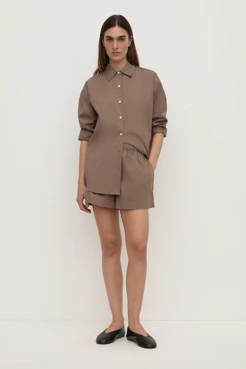 Assembly Label Micha Poplin Shirt Dark Sand