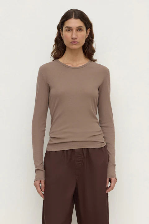 Assembly Label Mika Cotton Long Sleeve Tee Dark Sand