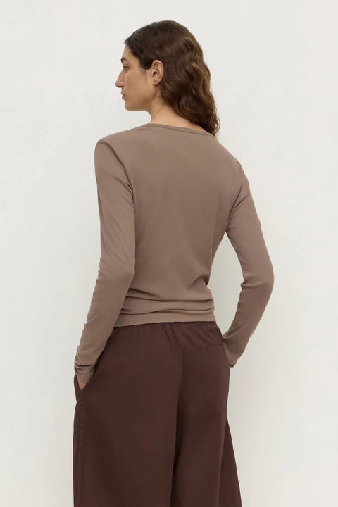 Assembly Label Mika Cotton Long Sleeve Tee Dark Sand