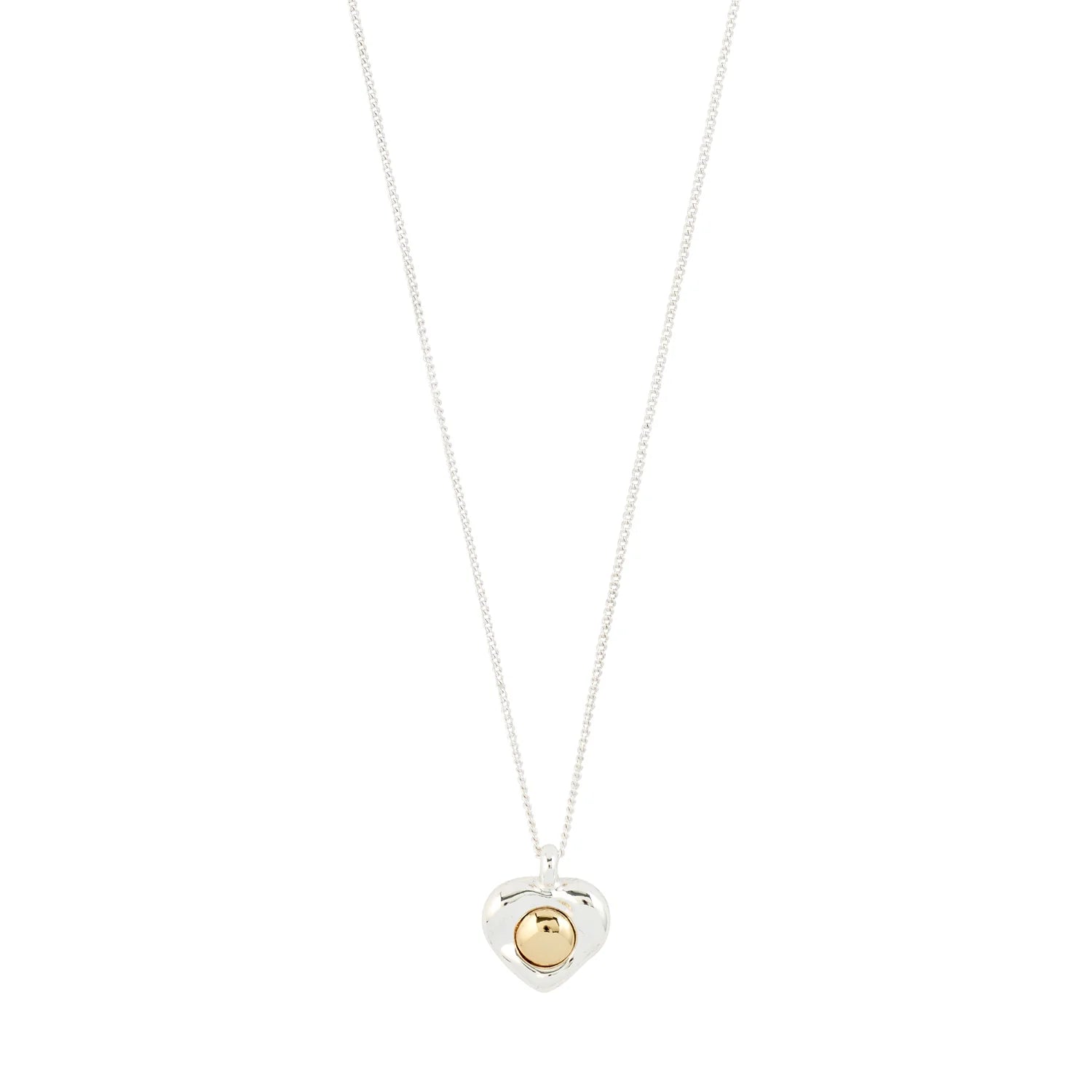 Pilgrim Nova Heart Necklace Silver Plated