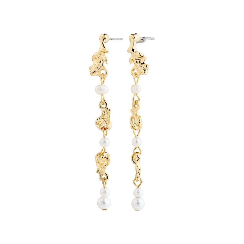 Pilgrim Sloan Pearl Earrings - Gold Plated - White