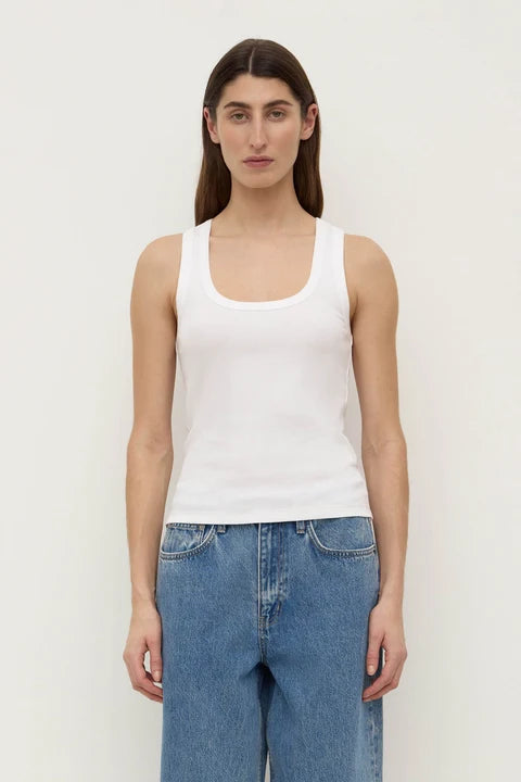 Assembly Label Robyn Scoop Neck Rib Tank White
