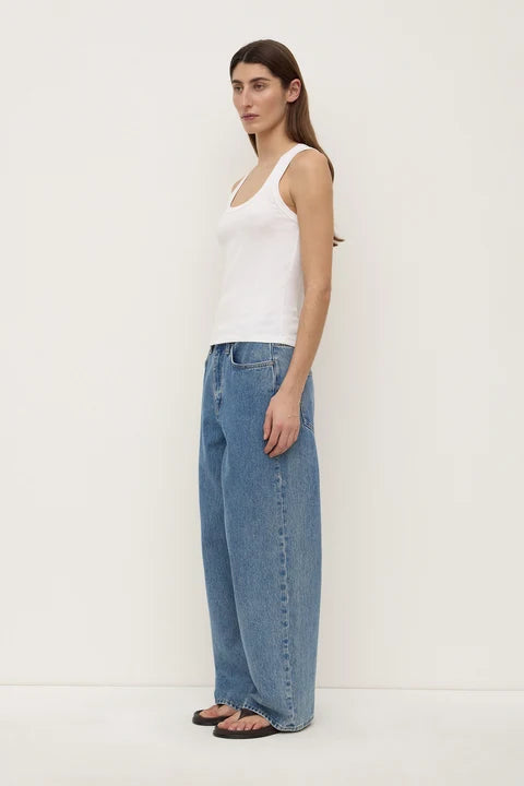 Assembly Label Robyn Scoop Neck Rib Tank White
