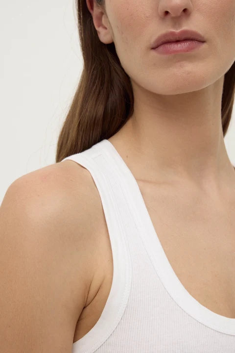 Assembly Label Robyn Scoop Neck Rib Tank White
