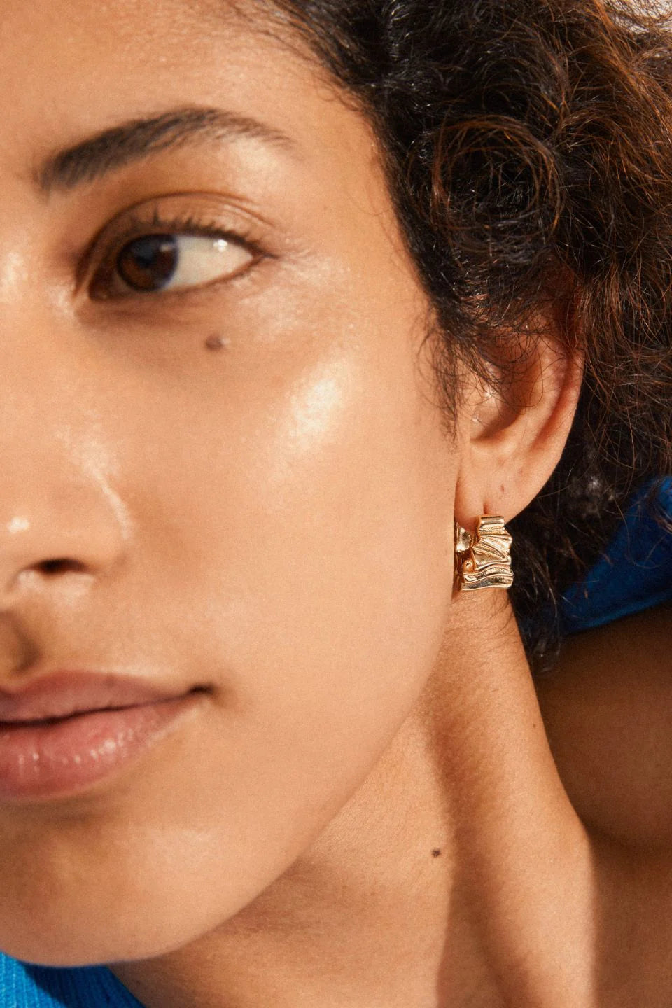 Pilgrim Willpower Recycled Huggie Hoop Earrings - Gold Plated