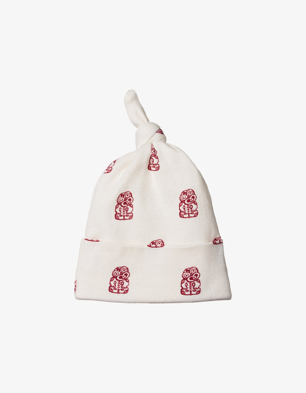 Nature Baby Cotton Knotted Beanie Tiki Print