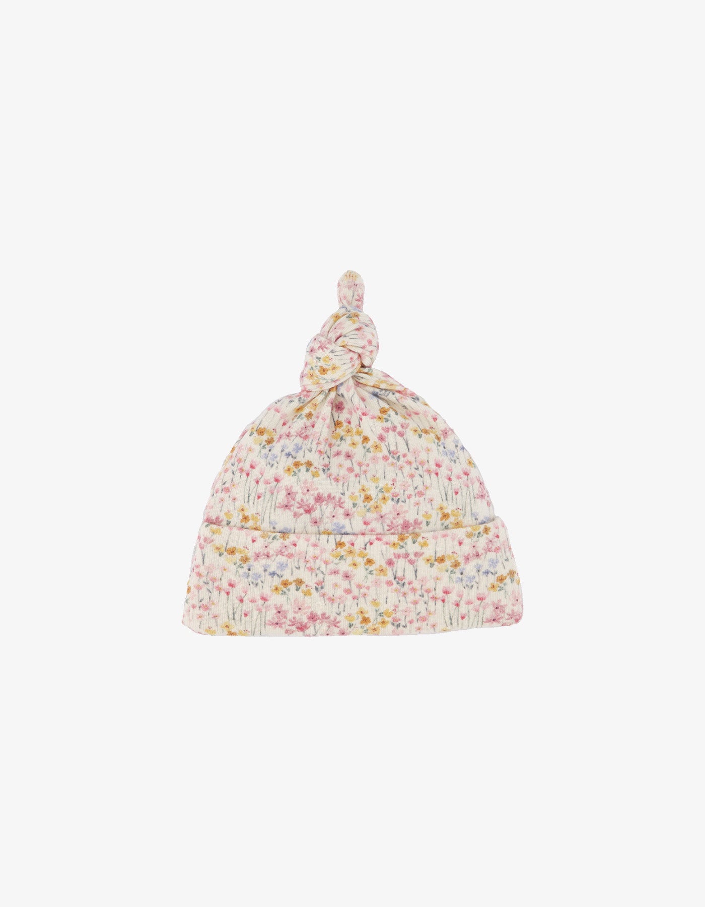 Nature Baby Cotton knotted beanie Wildflower Mountain Print