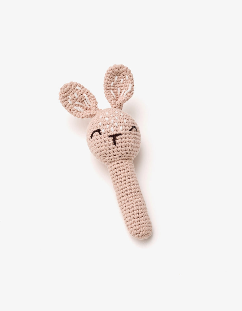 Over The Dandelions Crochet Bunny Rattle Blush