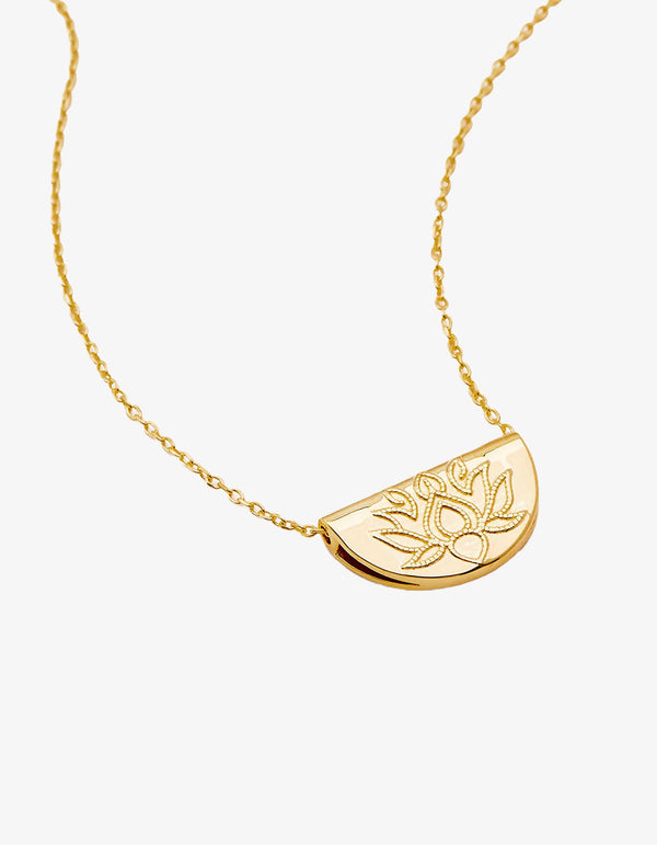 By Charlotte Lotus Short Necklace Gold