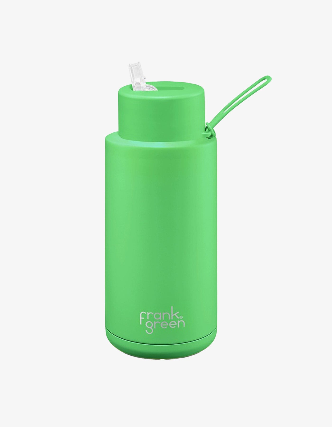 Frank Green 34oz Stainless Steel Ceramic Reusable Bottle Neon Green With Straw Lid