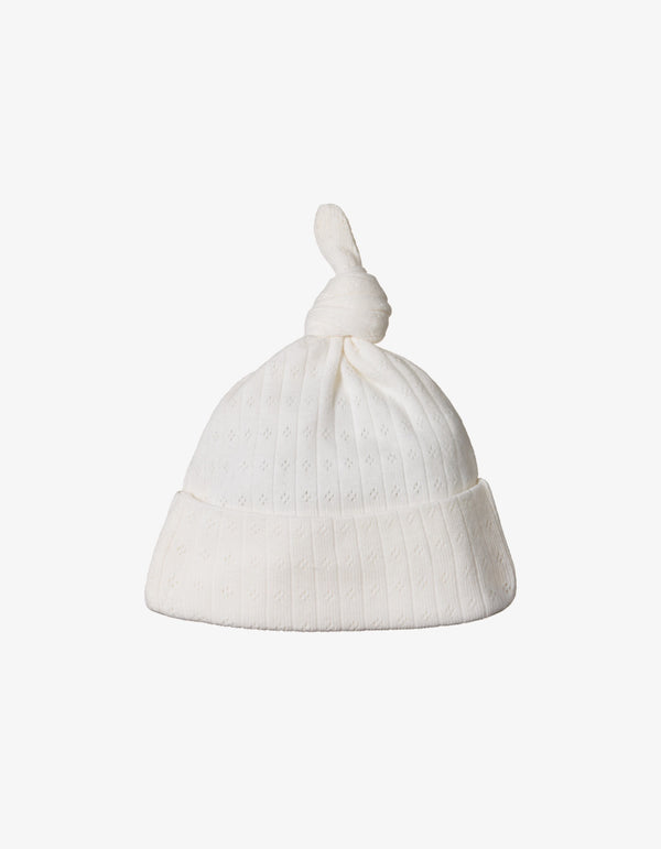 Nature Baby Knotted BeanIe Pointelle Natural