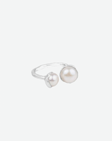 Fairley Double Pearl Ring Silver