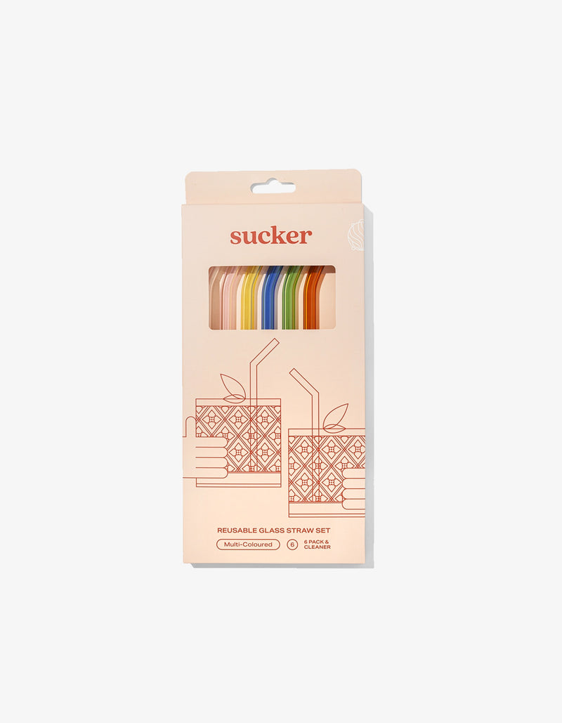 Sucker Reuseable Glass Multi Straws