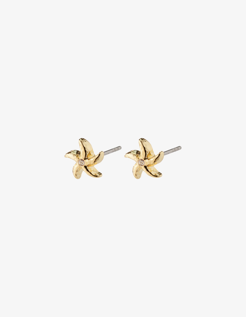 Pilgrim Opal Recycled Starfish Earrings Gold Plated