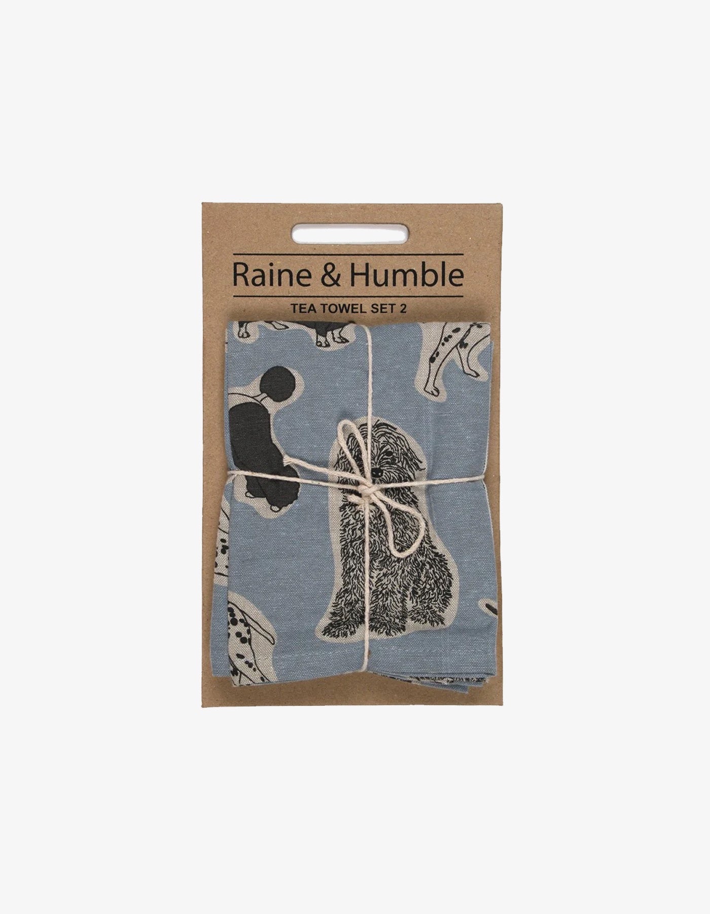 Raine & Humble Woof Tea Towel 2 Pack Blue Haze