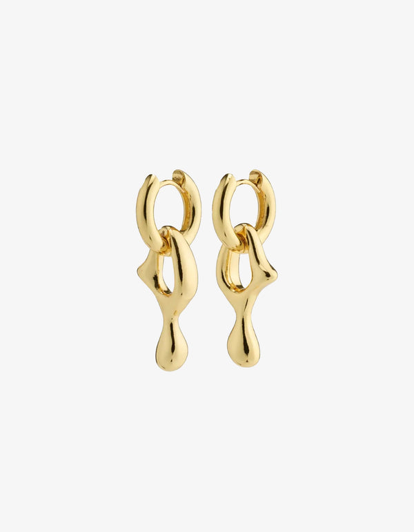 Pilgrim Wave Recycled Earrings Gold Plated